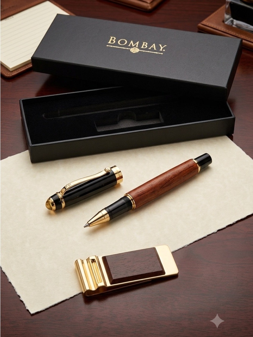 Bombay Pen With Matching Money Clip In Box